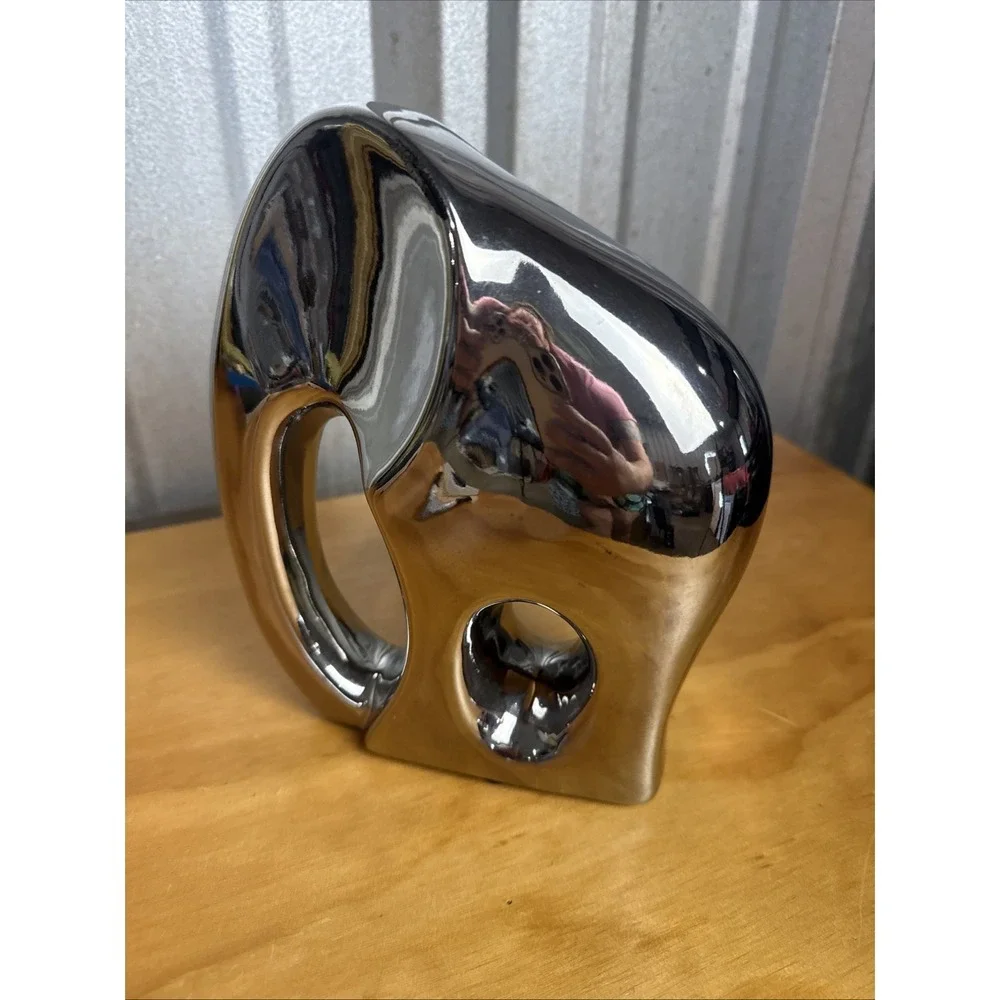 Pier 1 Pop Art Mirror Finish Elephant Statue 8.5 Inches Tall Home Decor